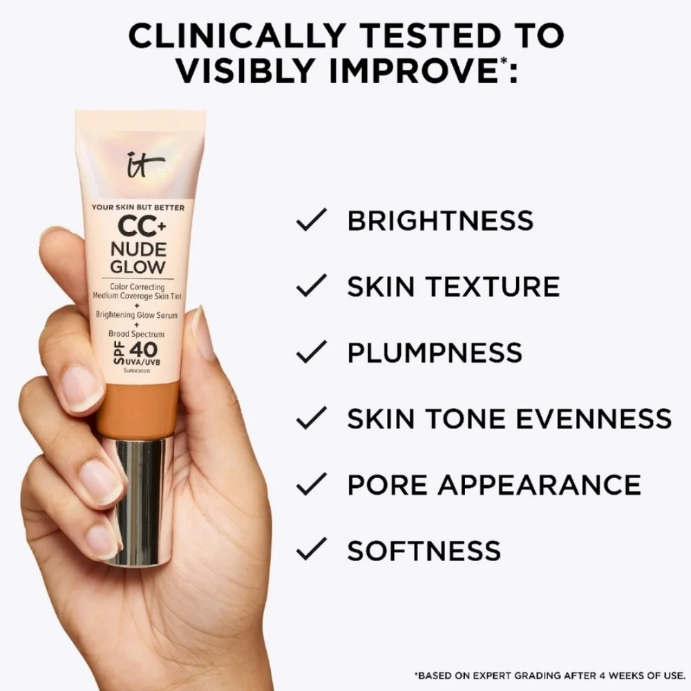 NIB IT COSMETICS CC NUDE GLOW  SKIN TINT FOUNDATION IN FAIR LIGHT
